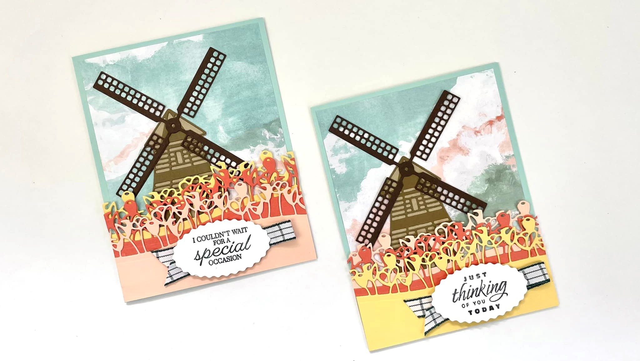 Additional Tulip & Windmill Cards With Flowering Fields